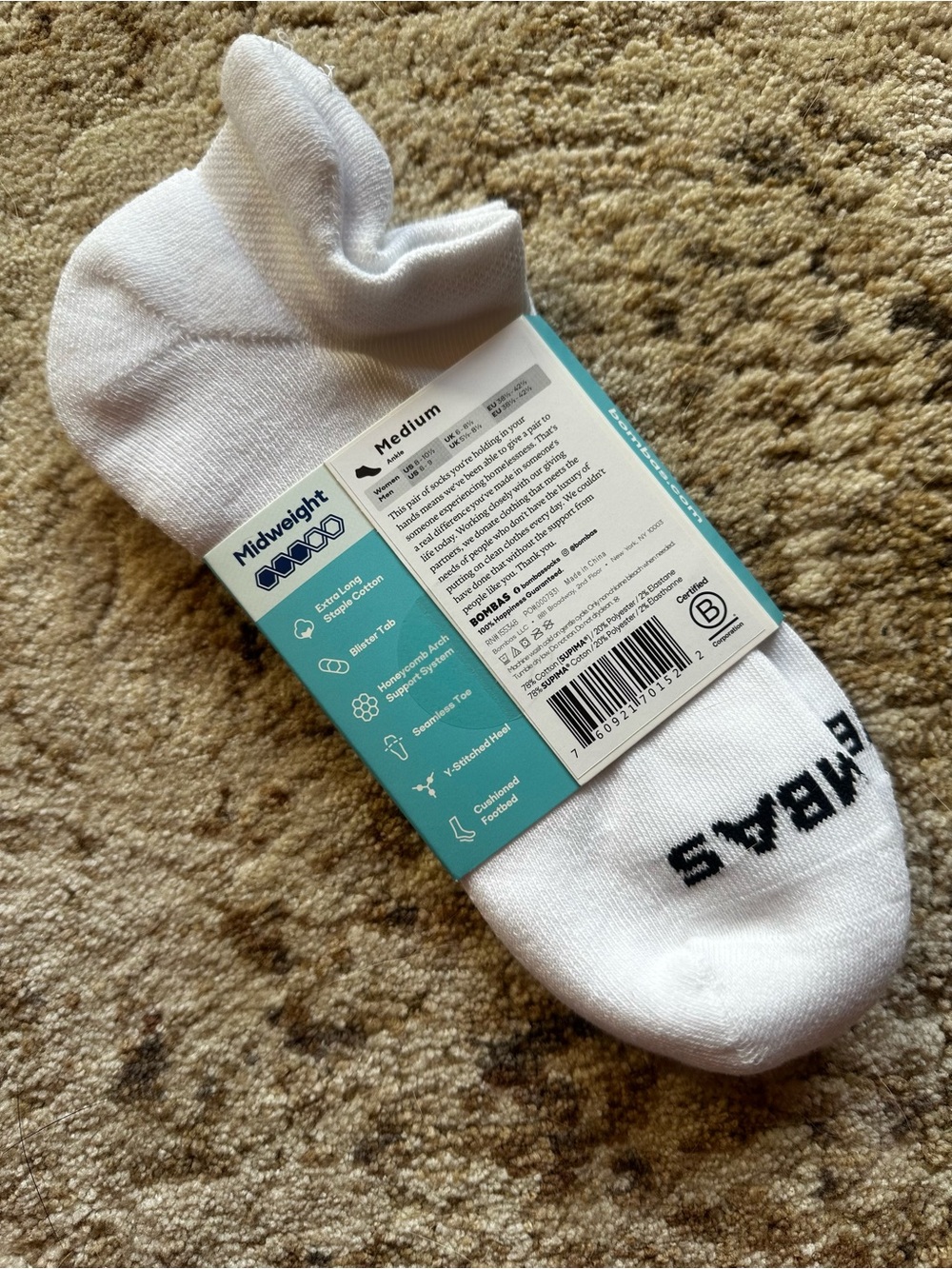 Bombas mid weight ankle medium nwt - Picture 2 of 3